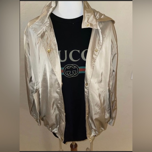 New Michael Kors Khaki Satin Lightweight Bomber Jacket Size Large✨Beautiful!! - Picture 3 of 11
